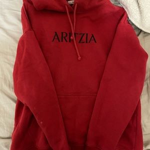 red aritzia hoodie